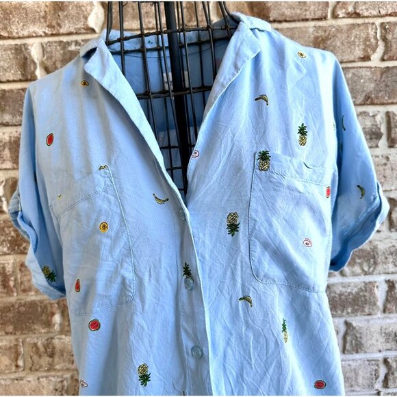 Workshop Republic Clothing Shirt Sz S Blue Collared Button Chest Pockets… - Picture 2 of 12